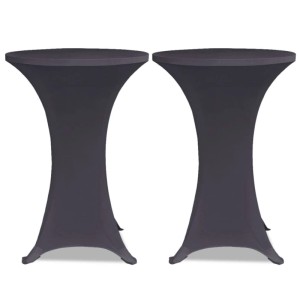 DELUKE Tischhussen Für Stehtische 2er Set AMAU Stretchhusse Ø70cm Anthrazit Hussen Elastisch Stehtischhusse Stehtisch-Abdeckung