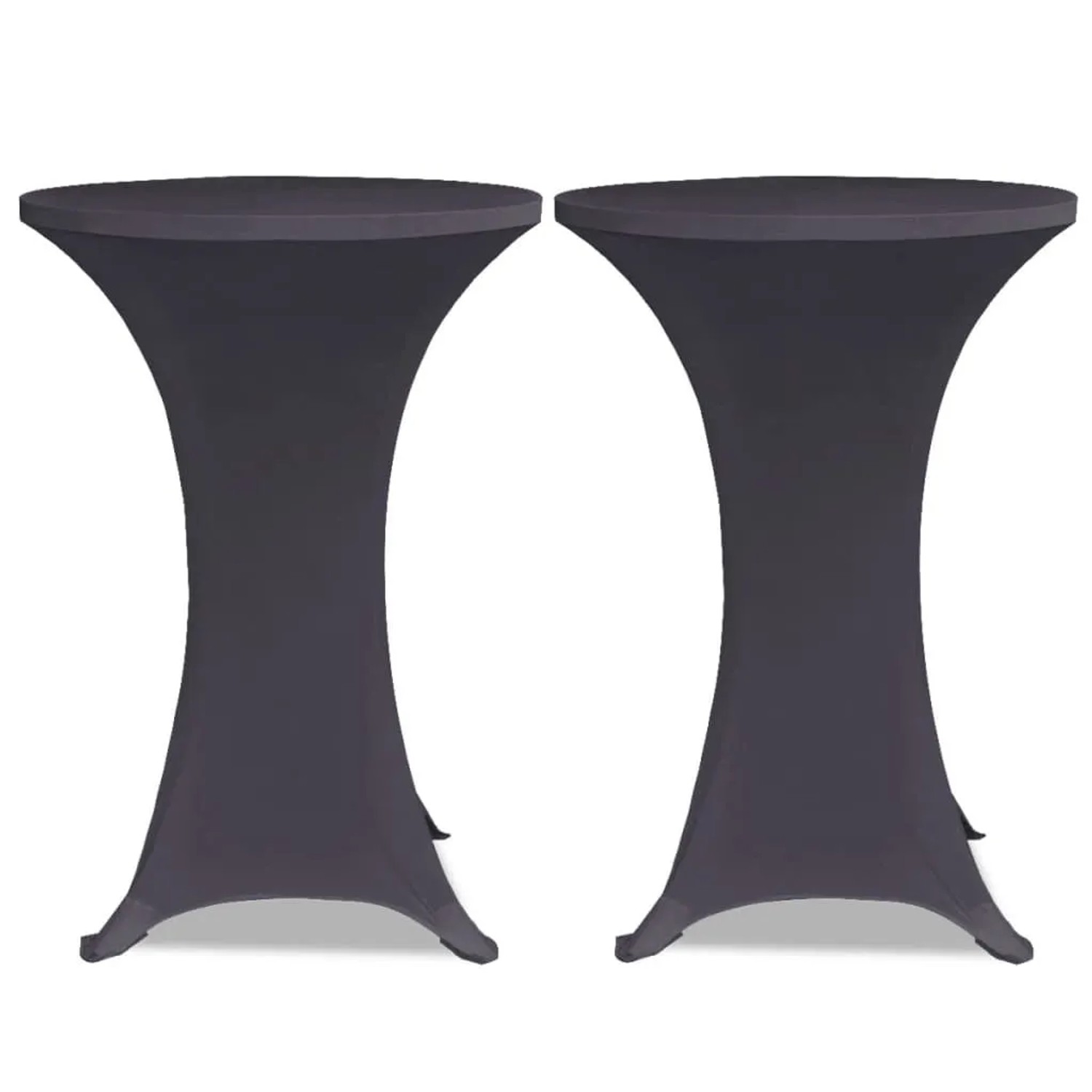 DELUKE Tischhussen Für Stehtische 2er Set AMAU Stretchhusse Ø70cm Anthrazit Hussen Elastisch Stehtischhusse Stehtisch-Abdeckung