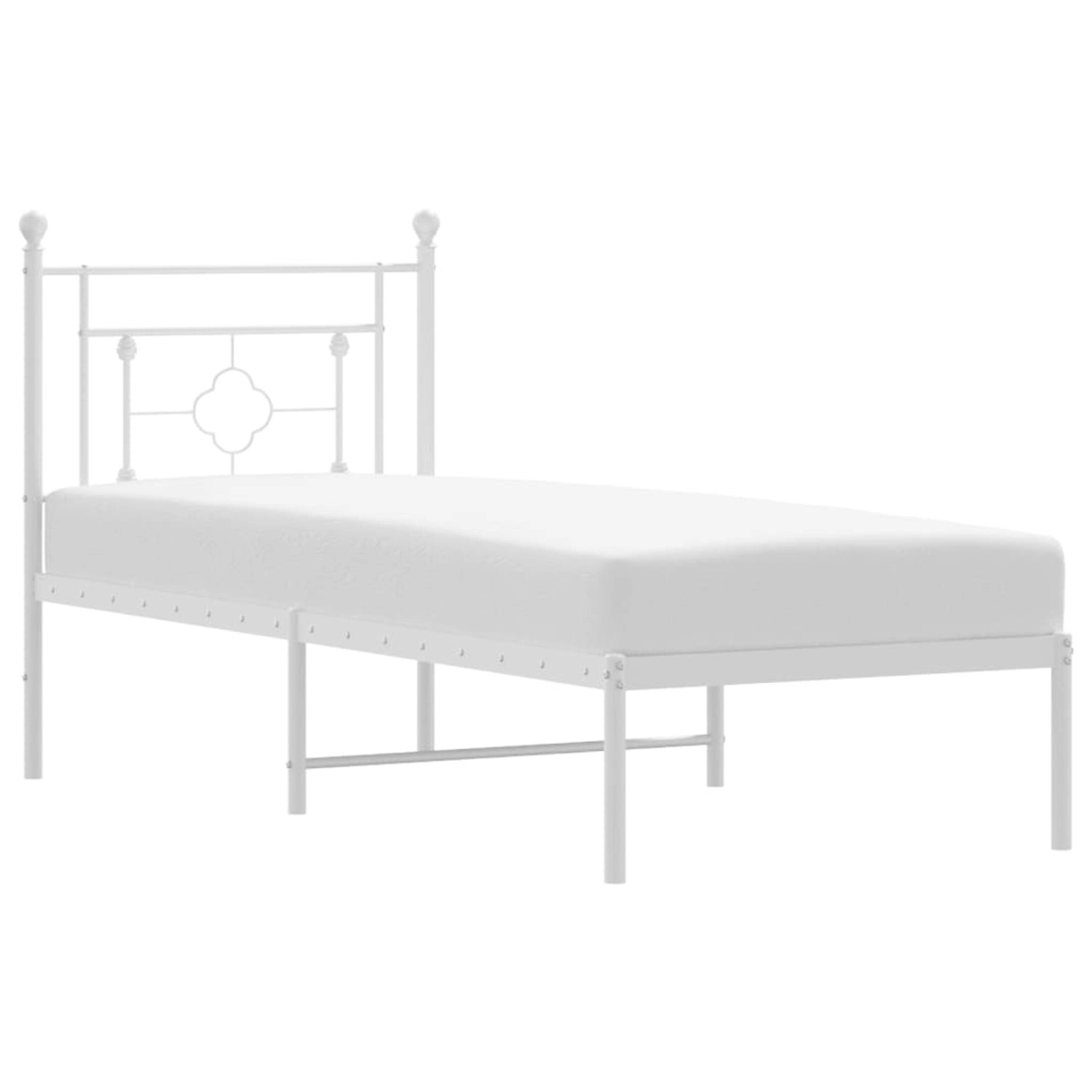 vidaXL Bettgestell mit Kopfteil Metall Weiß 75x190 cm Modell 101929996 günstig online kaufen