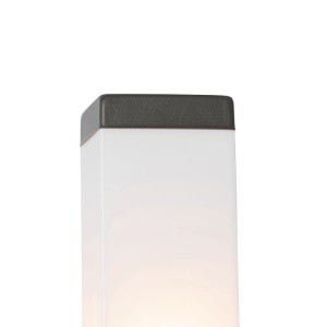 Moderne, dunkelgraue QAZQA Außenwandleuchte Malios mit Opalglas.