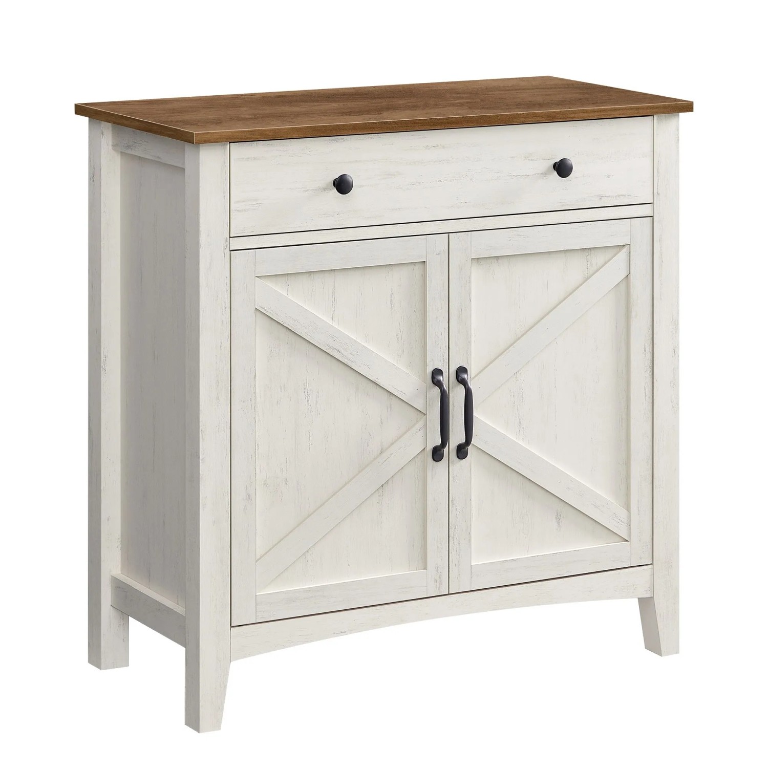 Vasagle Küchenschrank mit Verstellbaren Einlegeböden 80 x 80 x 40 cm Weiß-Braun