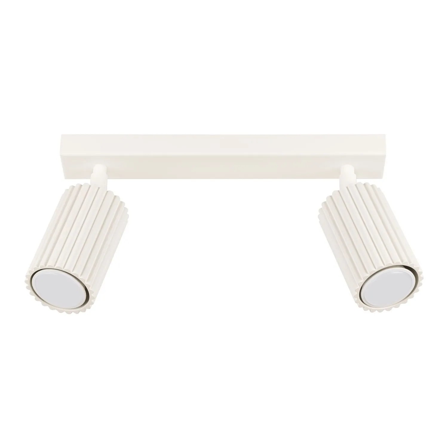 Licht-Erlebnisse Deckenlampe In Creme 30 CM Breit Klein 2-Flammig GU10 Schwenkbar Aluminium Modern