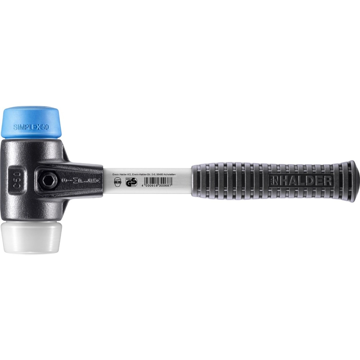 Halder Simplex Schonhammer Ø 50 mm TPE-soft Blau   Superplastik mit Verstär günstig online kaufen