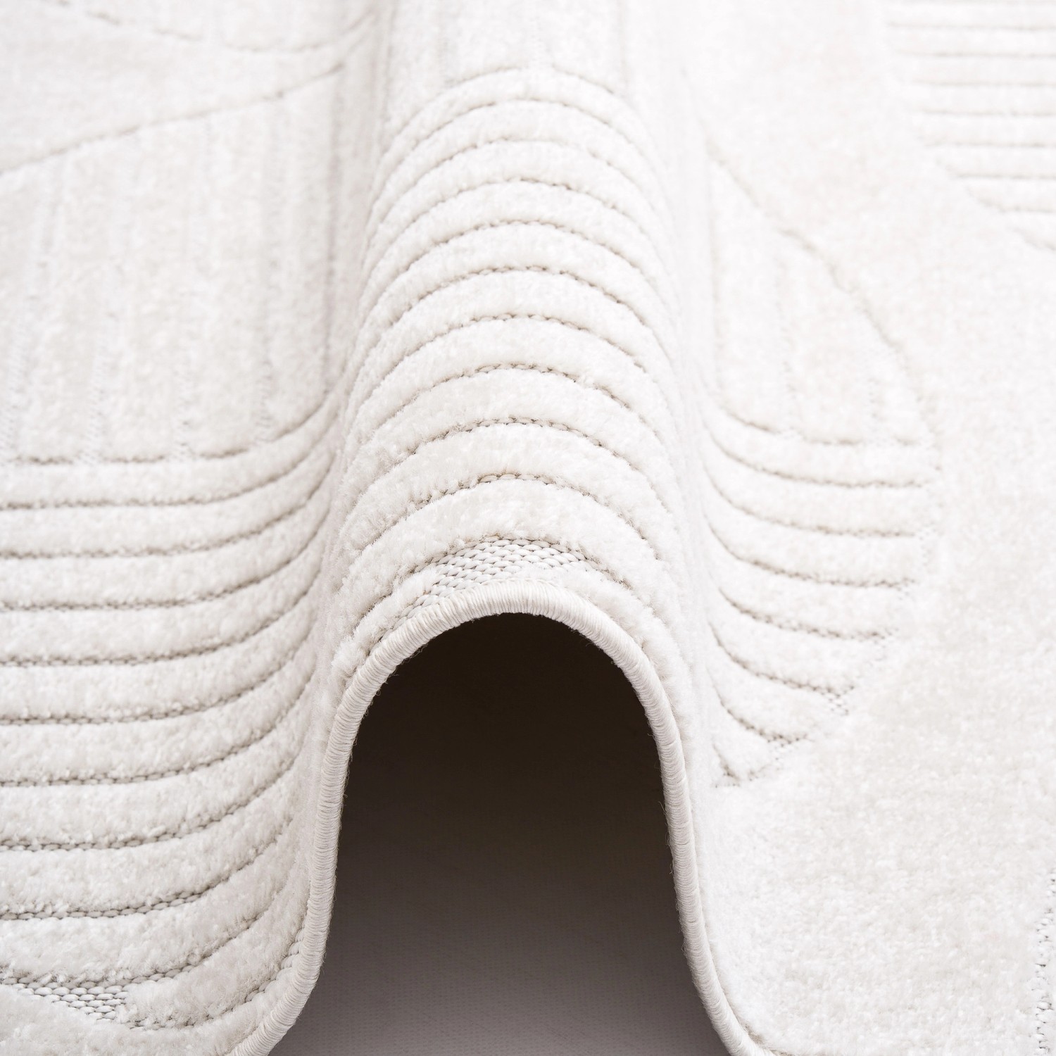 Detailansicht: Cremefarbener Pergamon In & Outdoor Teppich Classy mit Flachgewebe, 160x230cm.