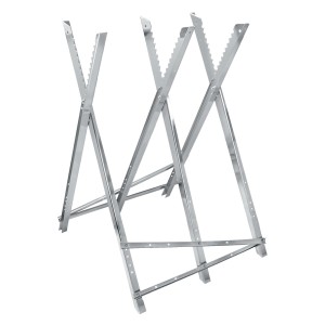 Zusammenklappbarer ECD Germany Sägebock aus Metall, verstellbar und bis 150 kg belastbar.