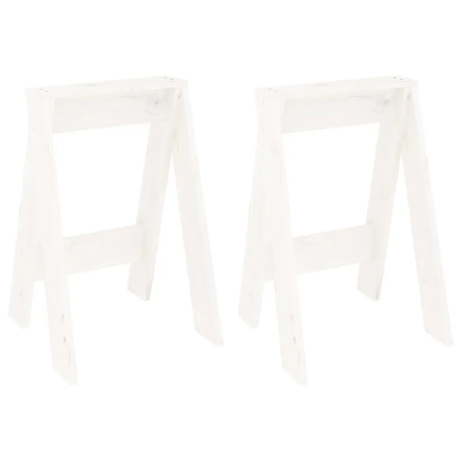 vidaXL Hocker 2 Stk Weiß 40x40x60 cm Massivholz Kiefer 823665