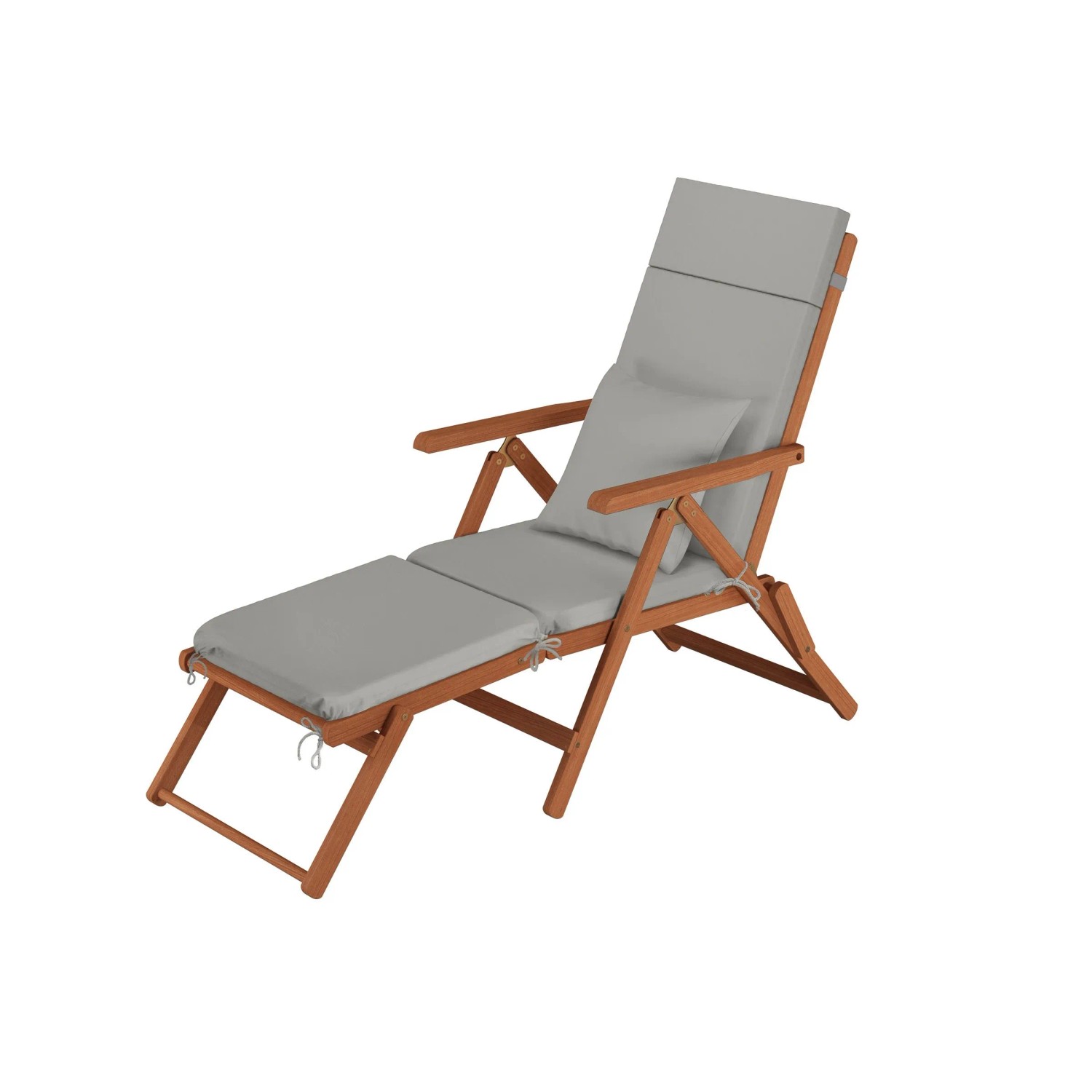 Erst-Holz Deckchair Balkonstuhl Klassische Balkonliege 10-200 Polster Grau günstig online kaufen