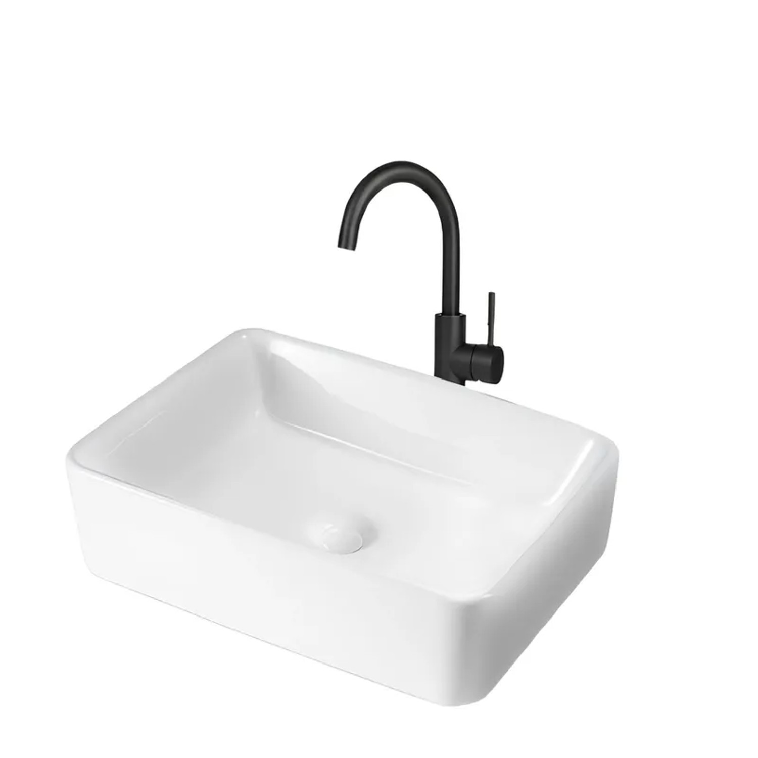 Nettlife Carpenter Waschbecken aus Keramik Weiß L 48 cm