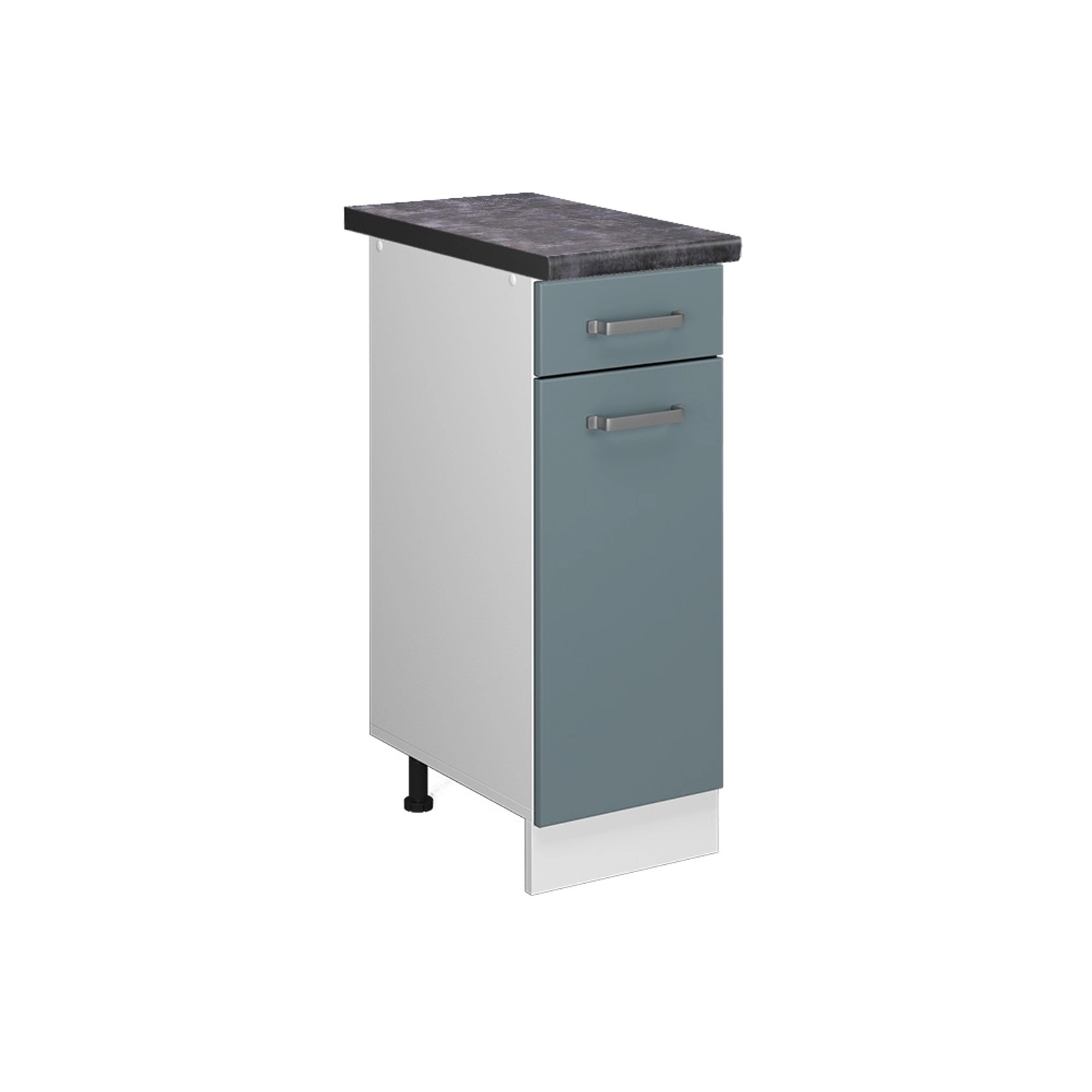 Vicco Küchenunterschrank R-Line Schubladenschrank für die Küche Blau-Grau/Weiß 30 cm AP Anthrazit