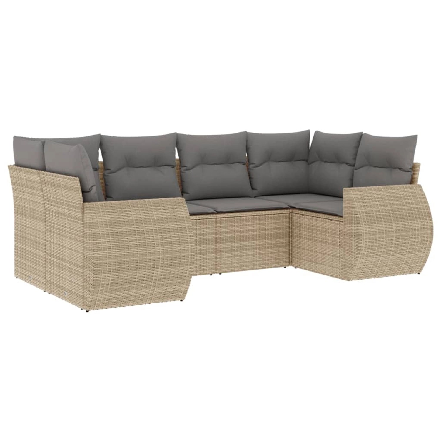vidaXL 6-Tlg Garten-Sofagarnitur mit Kissen Beige Poly Rattan 3254116 günstig online kaufen