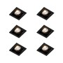 Set mit 6 schwarzen, quadratischen QAZQA Einbaustrahlern Artemis 70 für Lampen & Leuchten.