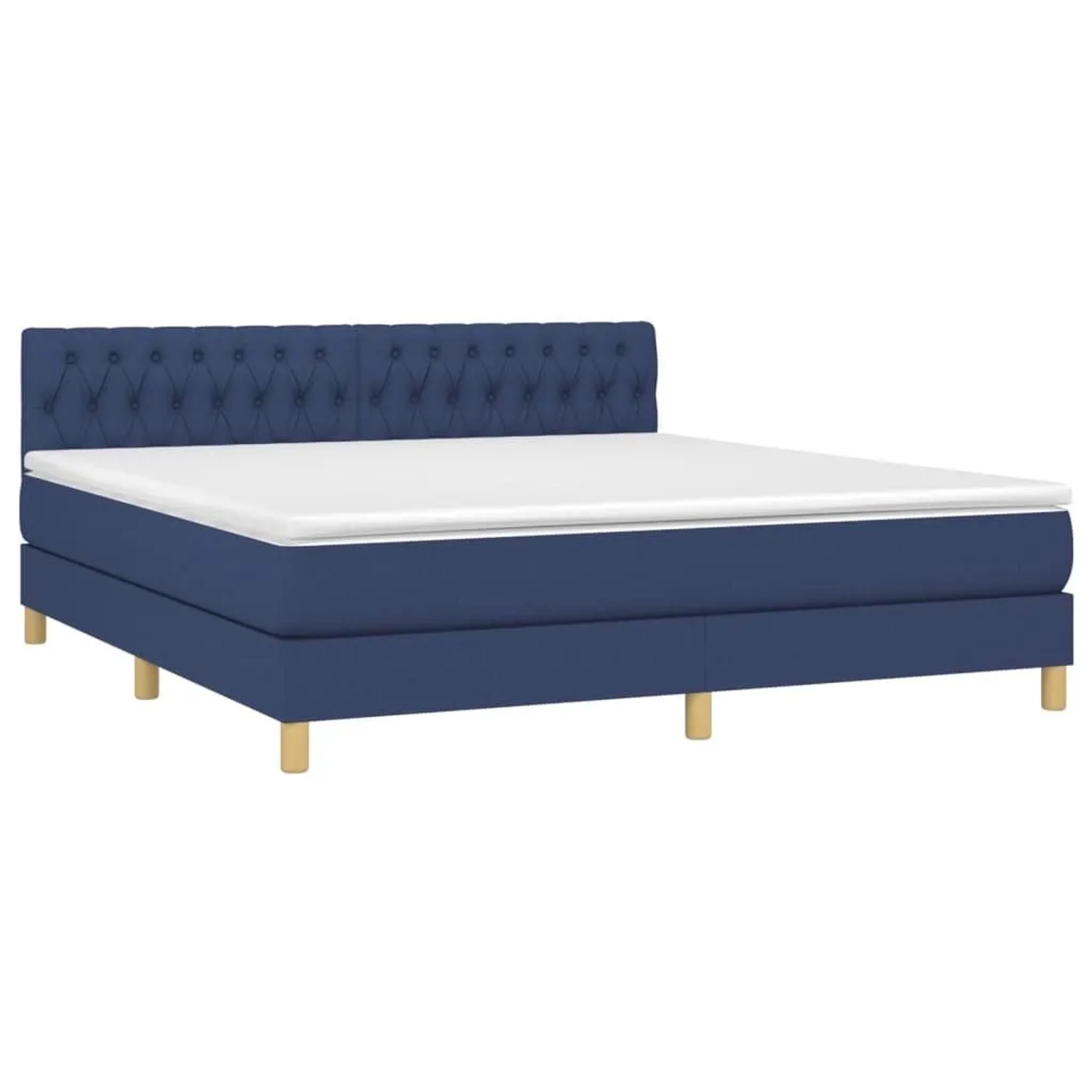 vidaXL Boxspringbett mit Matratze & LED Blau 180x200 cm Stoff 3133979 günstig online kaufen