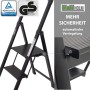 TRUTZHOLM Alu Trittleiter, 2 Stufen, klappbar, mit Handlauf, schwarz.