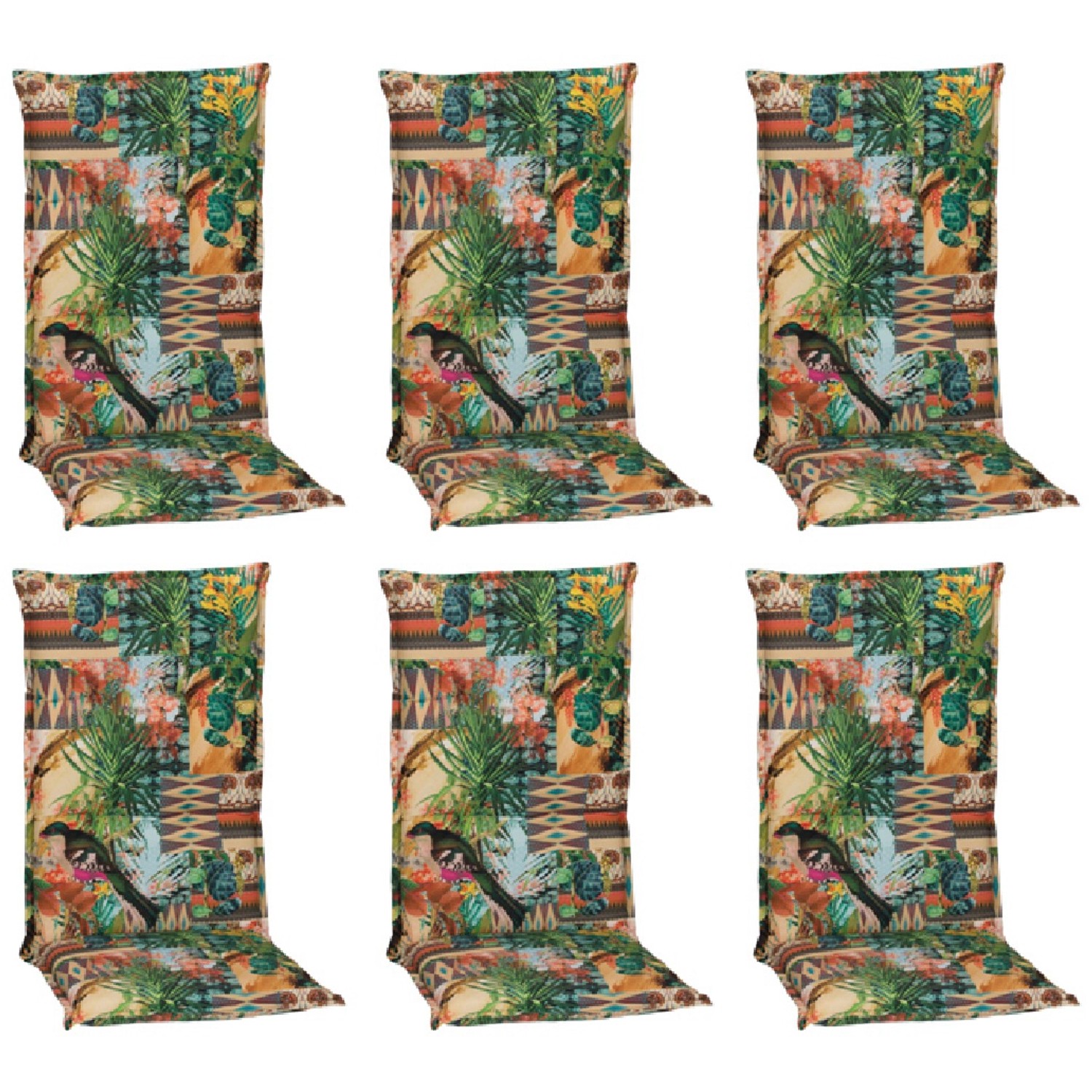 Beo Sitzauflage Hochlehner Texas 6er Set mit Dschungel Design günstig online kaufen