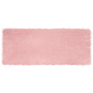 vidaXL Kunstschaffell Teppich Tafalla Rosa 80 x 200 cm Polyester 42021545