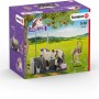 Schleich Horse Club Waschplatz Spielzeug-Set: Pferd, Reiterin, Waschplatz und Zubehör im Karton.