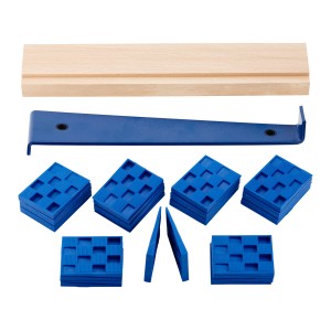 LUX Parkett- und Laminatverlege-Set Classic mit Zugeisen, Schlagleiste und Kunststoffkeilen.