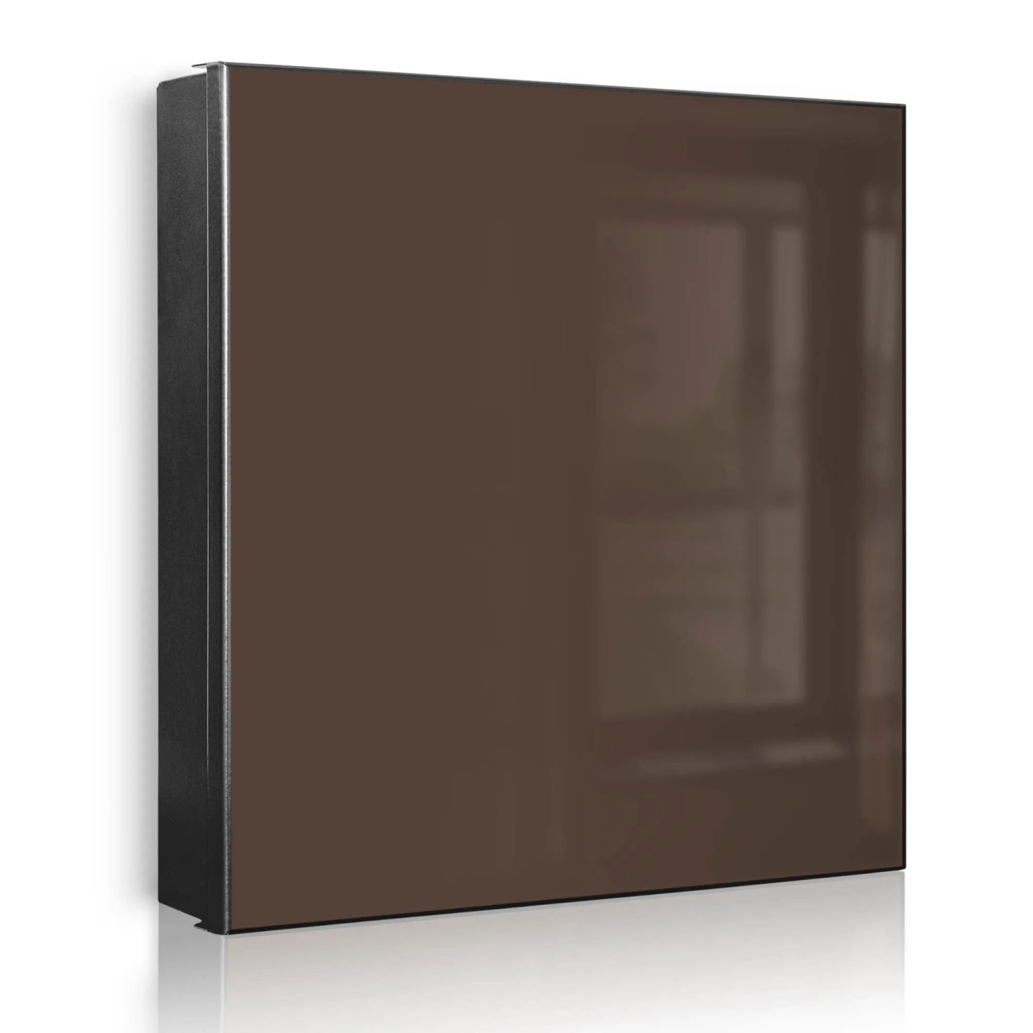 Banjado Großer Schlüsselkasten Metall 30x30cm Schwarz Scharnier Rechts 32 Haken Beschreibbar Magnetisch Motiv Schokobraun
