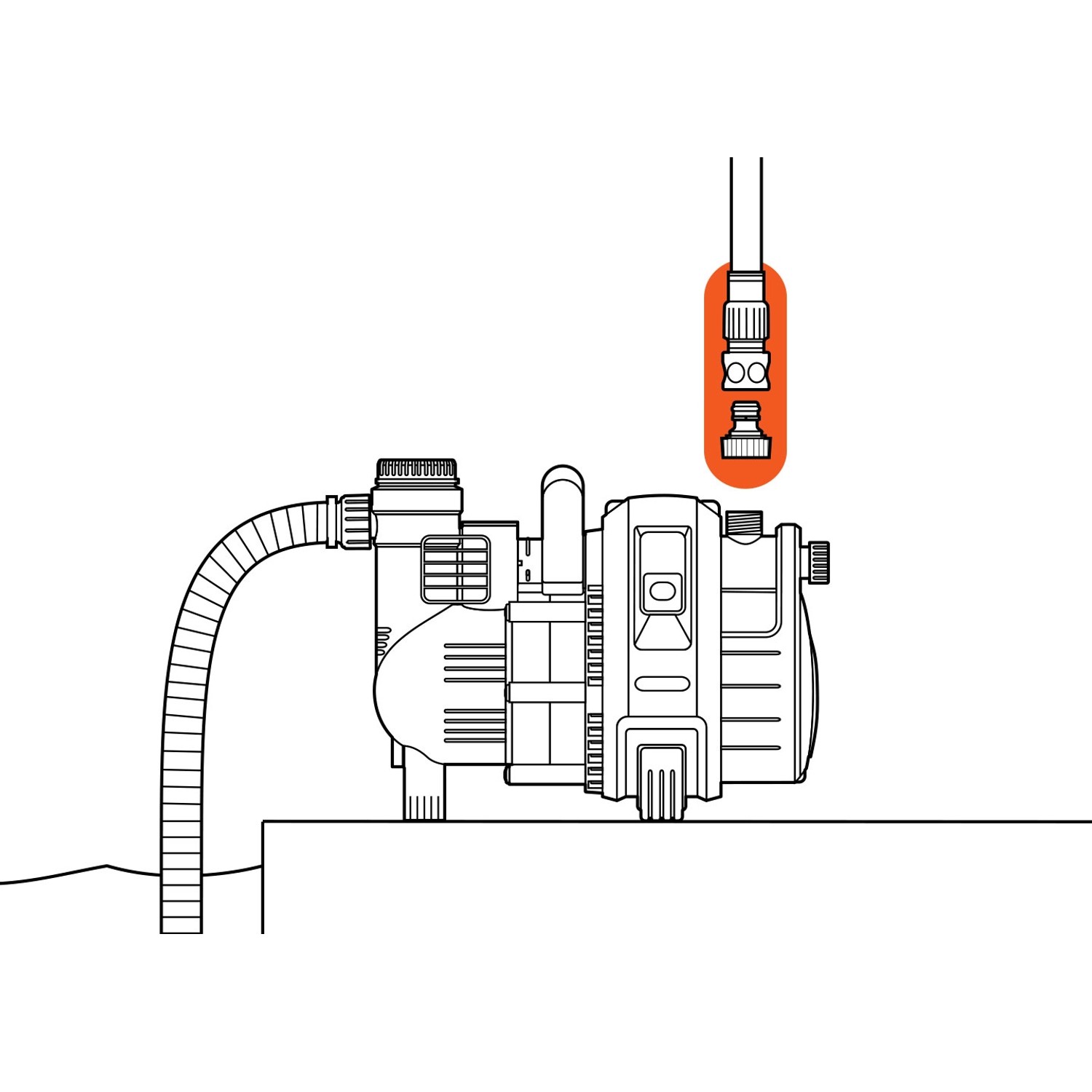Gardena Pumpen-Anschlusssatz für 19 mm Schläuche, bestehend aus Hahn- und Schlauchstück.