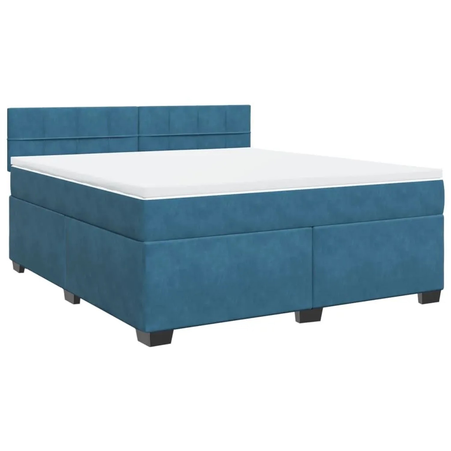 vidaXL Boxspringbett mit Matratze Blau 180x200 cm Samt 3286382 günstig online kaufen