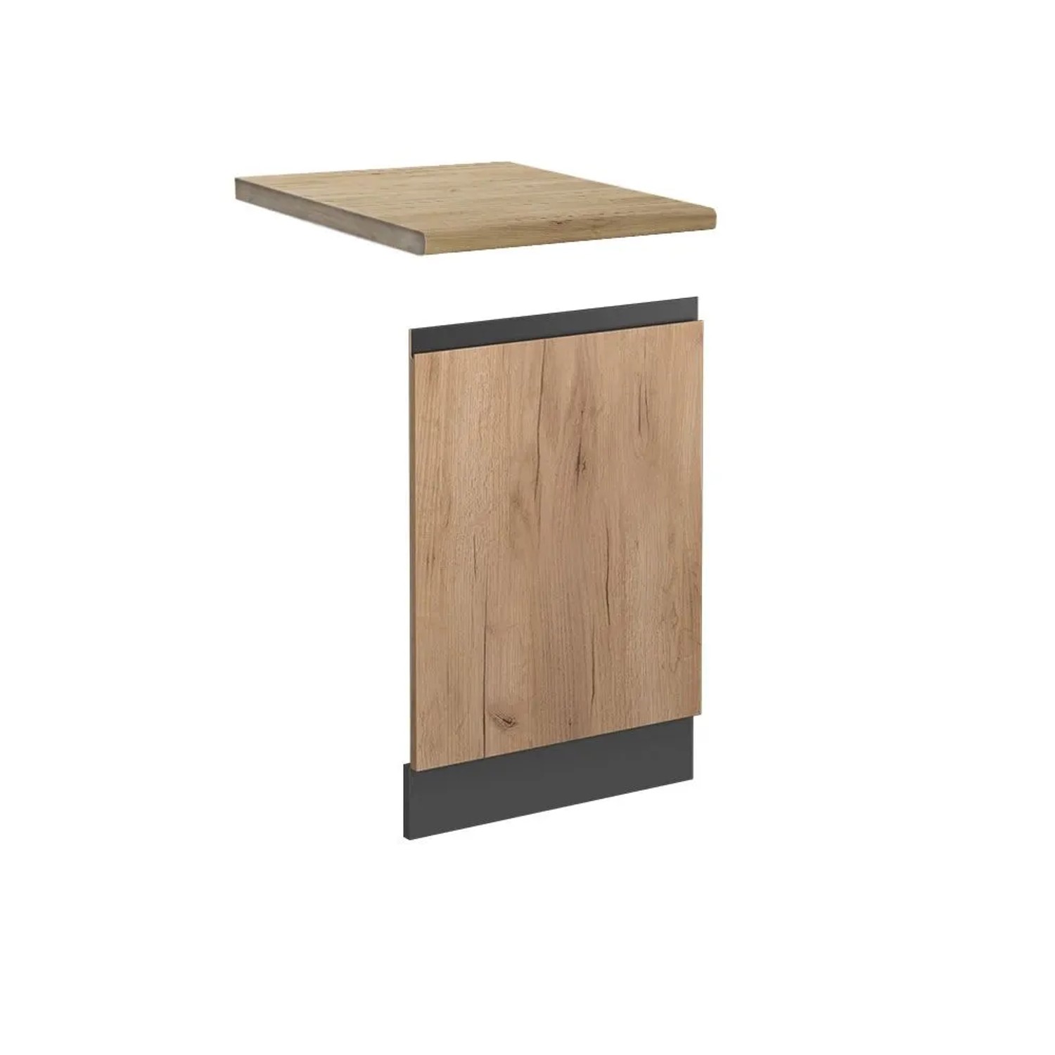 Vicco Frontblende R-Line Geschirrspüler Fronttür Goldkraft Eiche Anthrazit 45 cm J-Shape AP Eiche mit Anthrazit Korpus