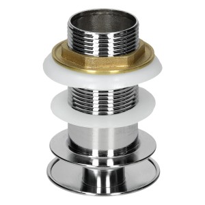 Universal Ablaufgarnitur für Waschbecken ohne Überlauf, Chrom, Messing und Kunststoff