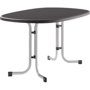 Rechteckiger Sieger Klapptisch in Graphit, 90x140 cm, ideal für Garten und Balkon.