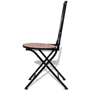 vidaXL Bistrostühle 2 Stk Klappbar Keramik Terrakotta 41529