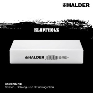 Halder Klopfholz aus Kunststoff, 200x140x40 mm, zum Ausgleichen und Verteilen von Schlagkraft.
