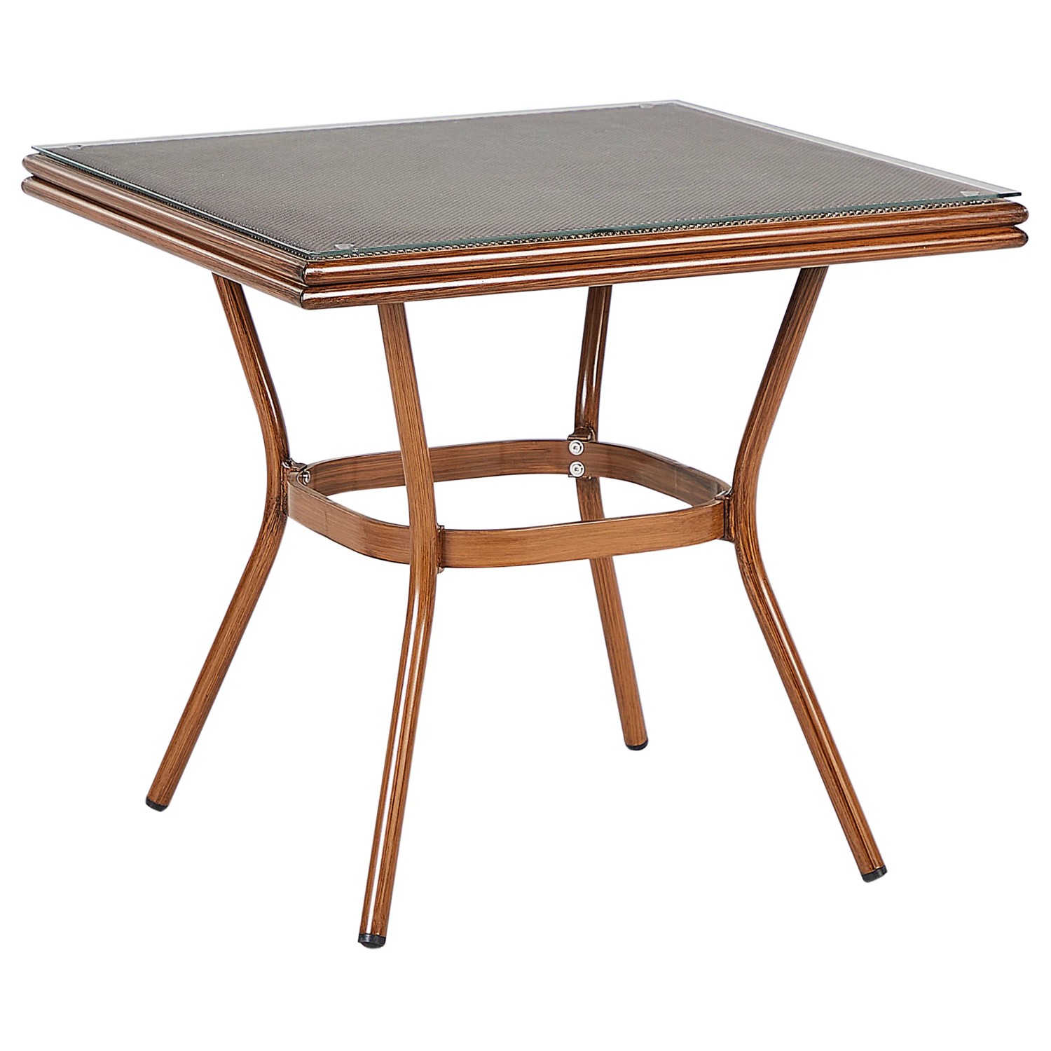 Beliani Gartentisch CASPRI II Dunkler Holzfarbton Grau 80x80x71