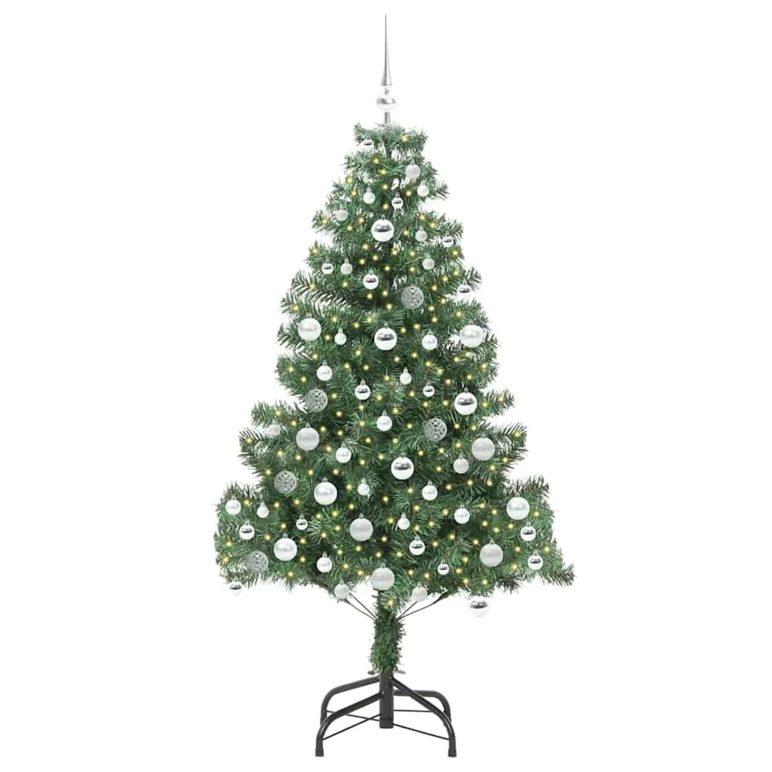 vidaXL Weihnachtsbaum mit 300 LEDs mit Ständer Grün 180 cm PVC 3396385