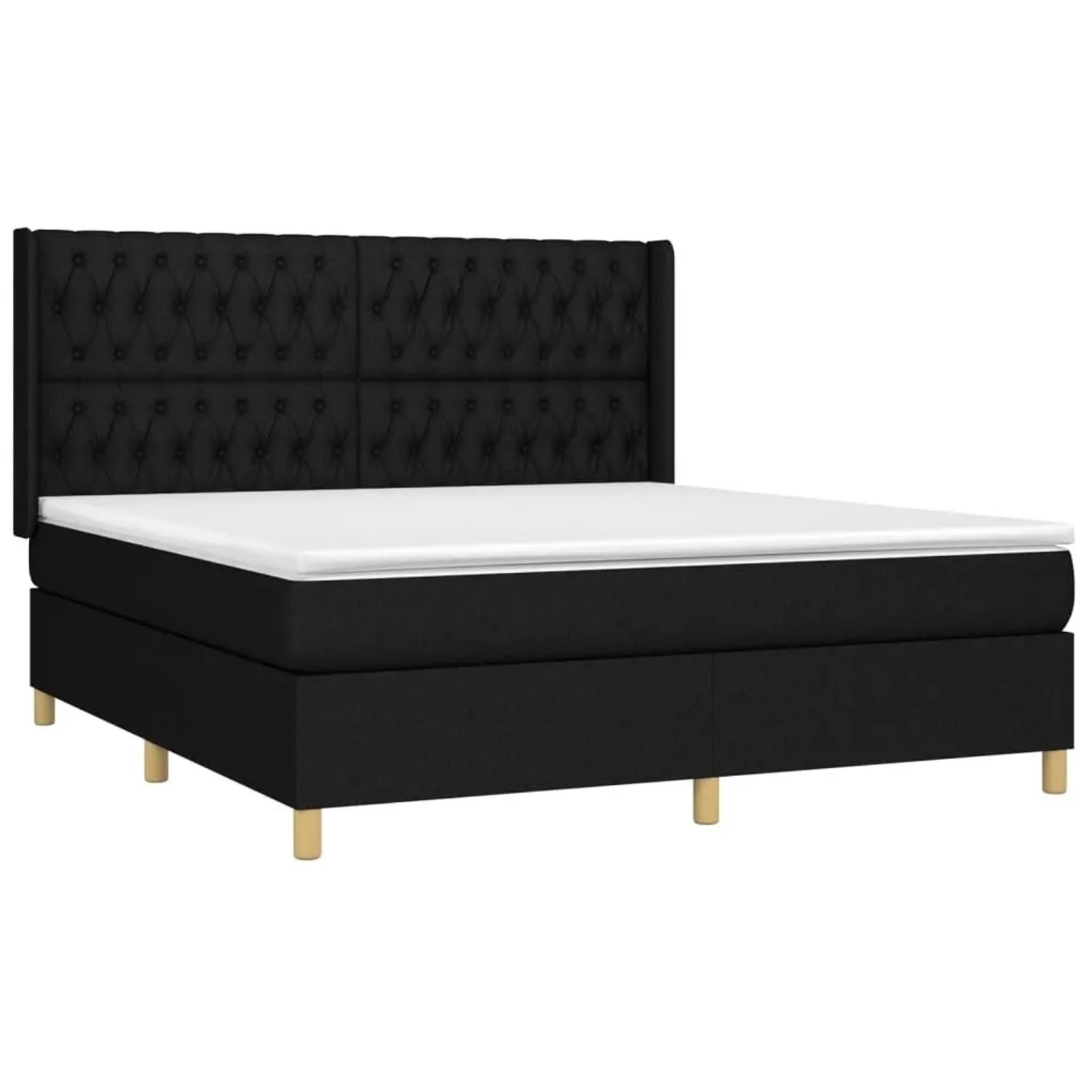 vidaXL Boxspringbett mit Matratze & LED Schwarz 180x200 cm Stoff 3139135 günstig online kaufen