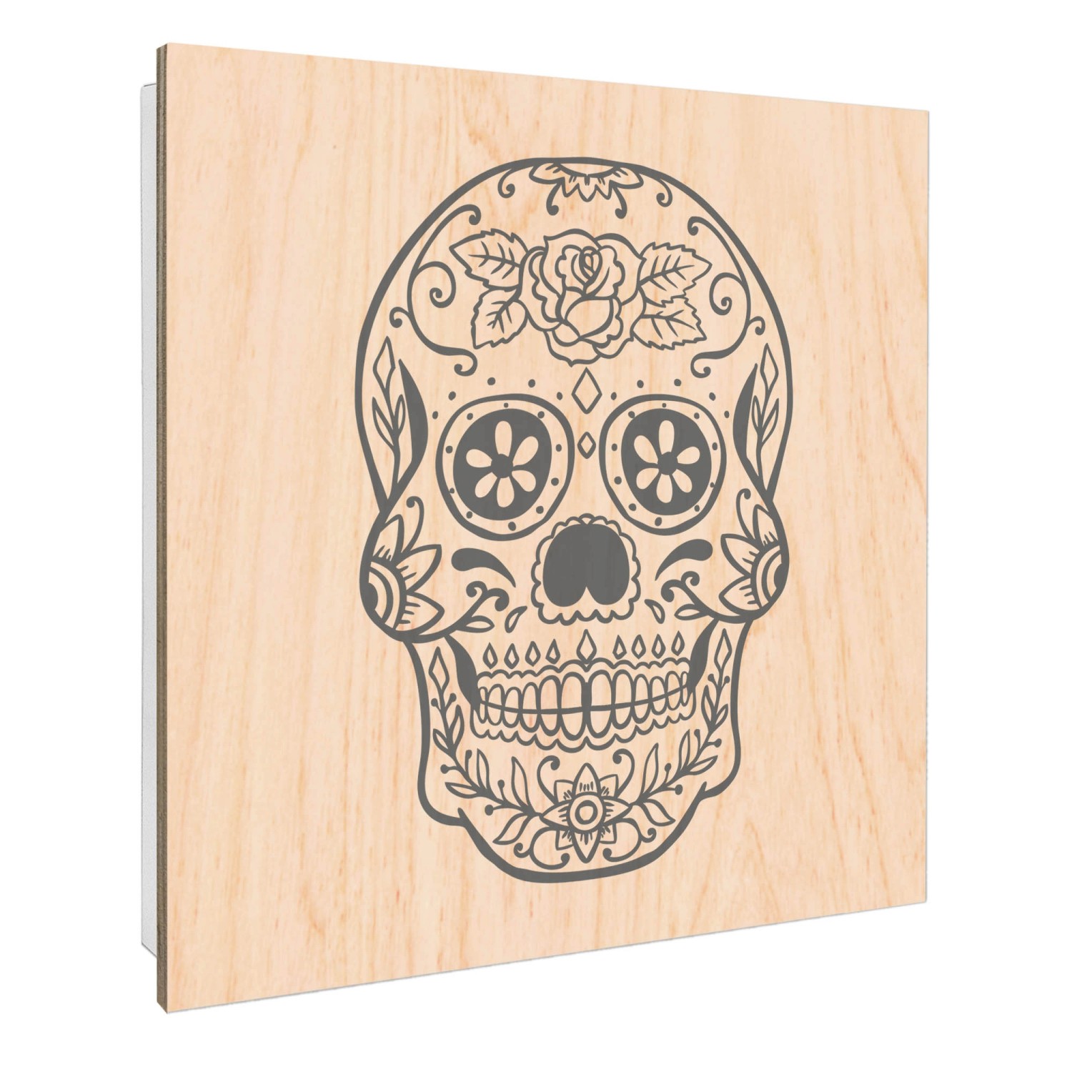 Banjado Schlüsselkasten mit Holzfront 30x30cm Weiß Scharnier Links 50 Haken günstig online kaufen