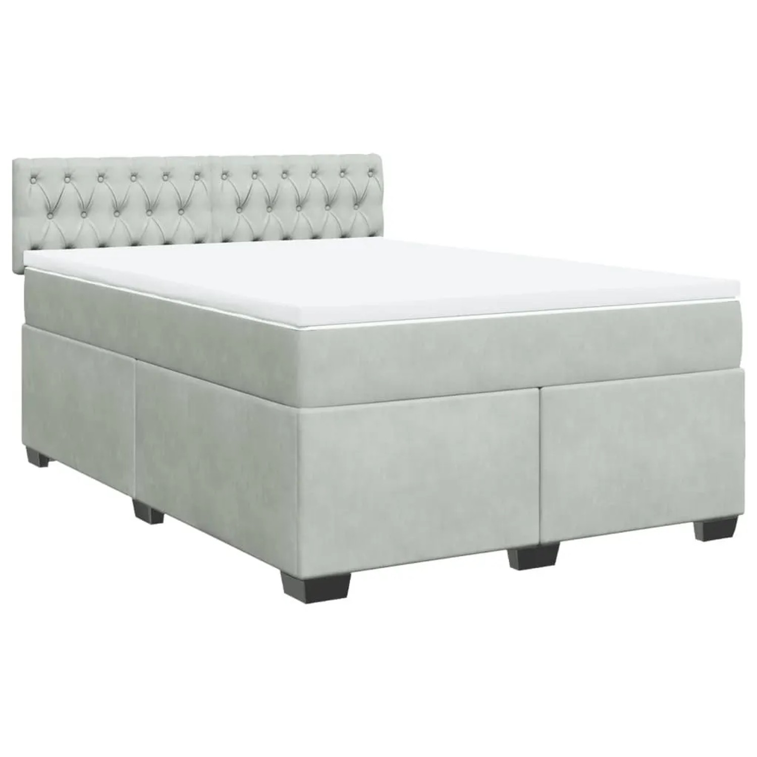 vidaXL Boxspringbett mit Matratze Hellgrau 140x190 cm Samt 3286312 günstig online kaufen