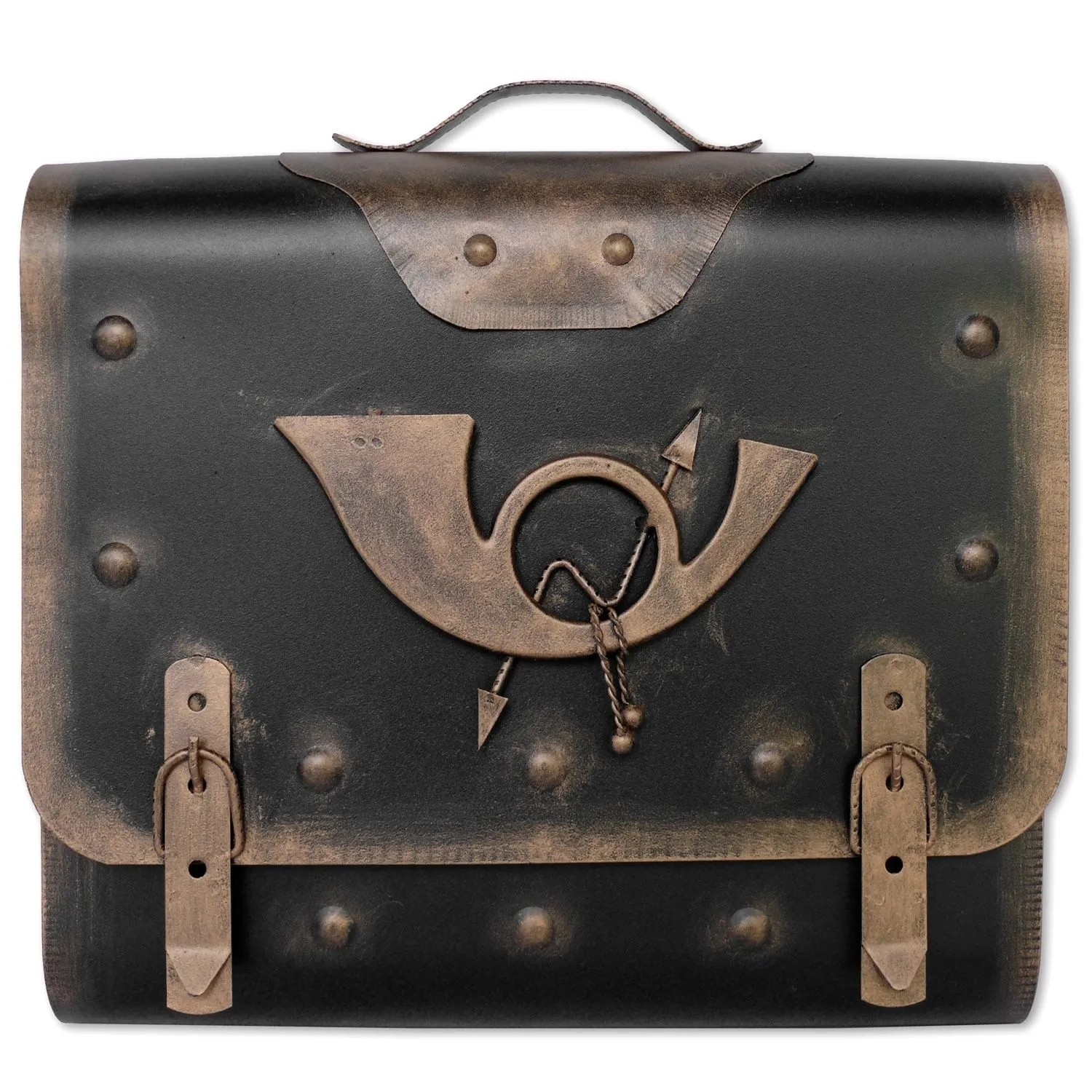 HMF 510-23 Briefkasten Alter Ranzen Posthorn PH2 40 x 40 x 9 cm Gold günstig online kaufen