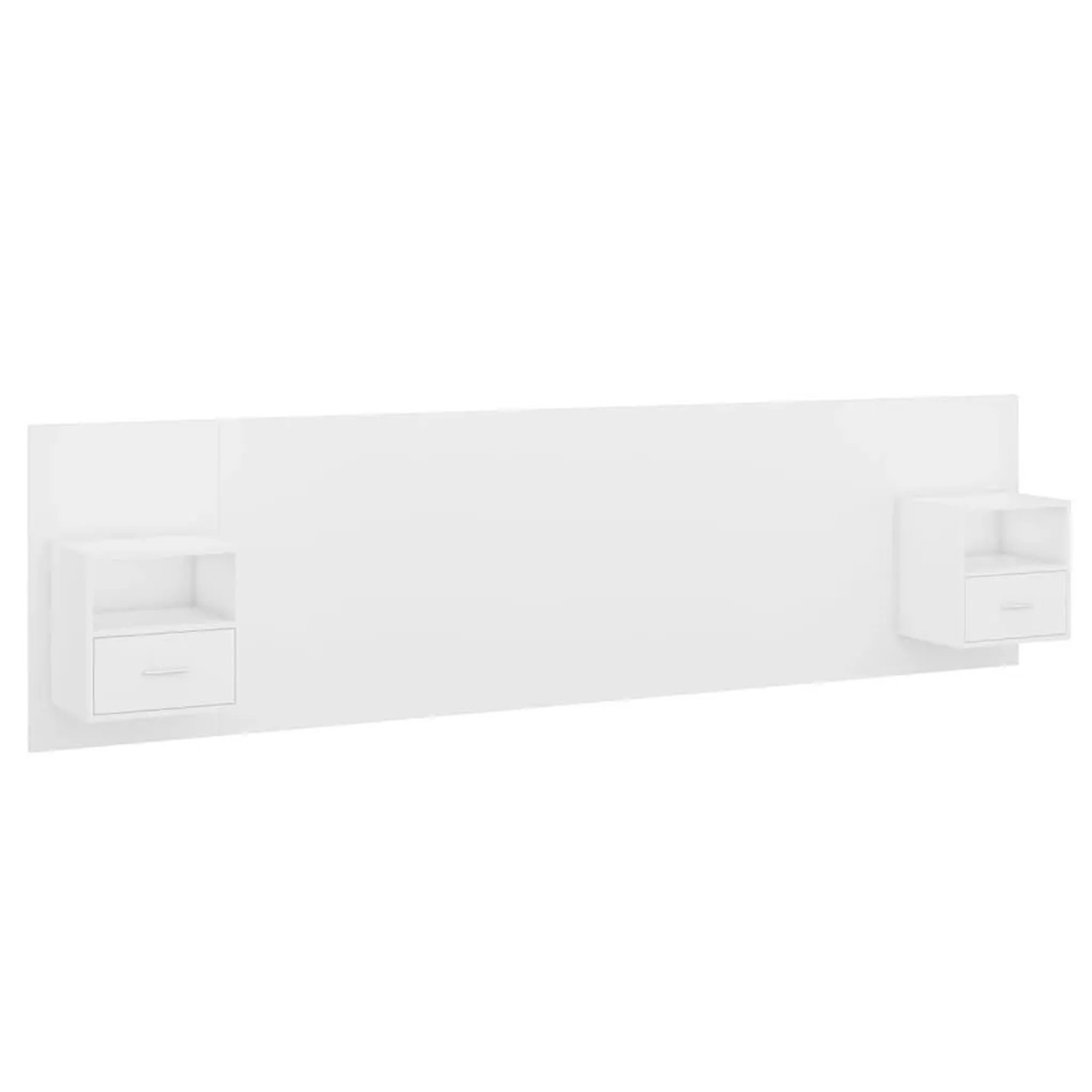 vidaXL Kopfteil mit Nachttischen Weiß Holzwerkstoff 3115740