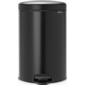 Brabantia Treteimer NewIcon 20 l, matt schwarz. Mülleimer mit Pedal und geruchsdichtem Deckel.