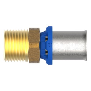 Kirchhoff MS-Übergangsstück 20 x 26,4 mm (3/4 AG) für Pressfitting-Systeme, Messing blank.