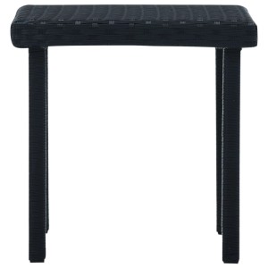 Schwarzer Furnicato Garten-Beistelltisch aus Poly Rattan, 40x40x40 cm.
