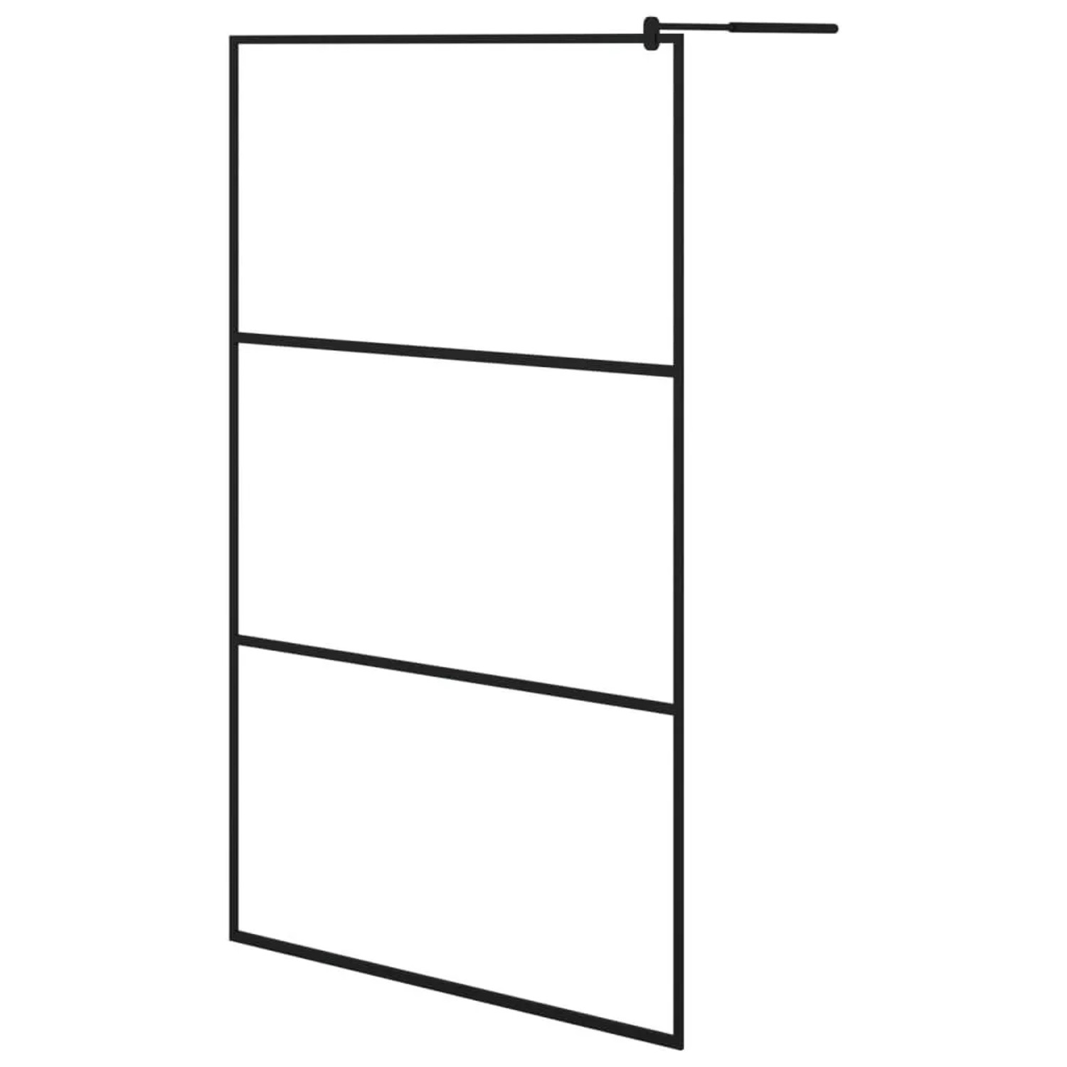 vidaXL Duschwand für Begehbare Dusche ESG-Klarglas Schwarz 115x195 cm 149151