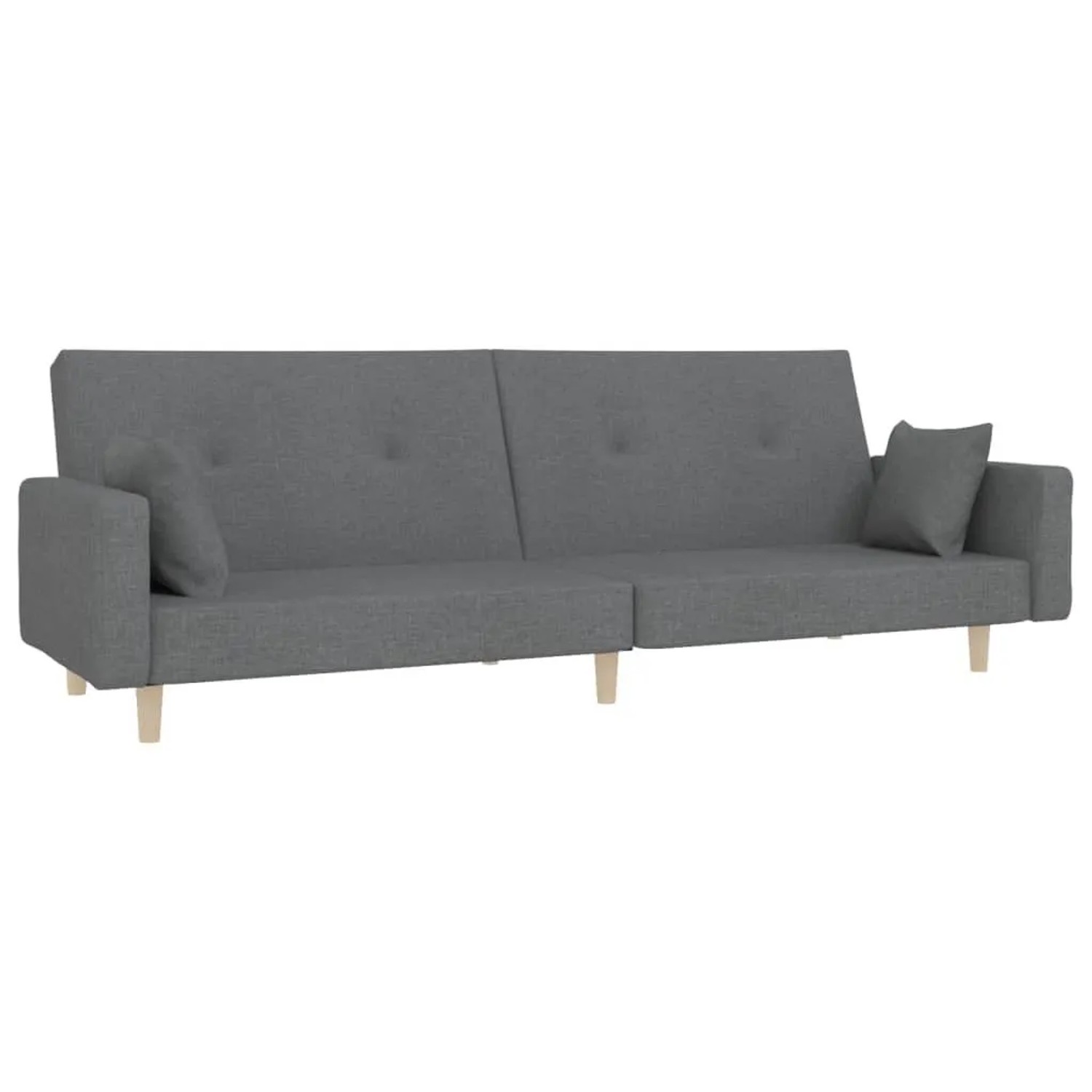 vidaXL Schlafsofa 2-Sitzer mit 2 Kissen Hellgrau Stoff 375741 günstig online kaufen