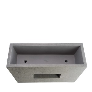 Graues Pflanzwerk Hochbeet Vista Premium, frostbeständig, 75 cm, mit Aussparung.