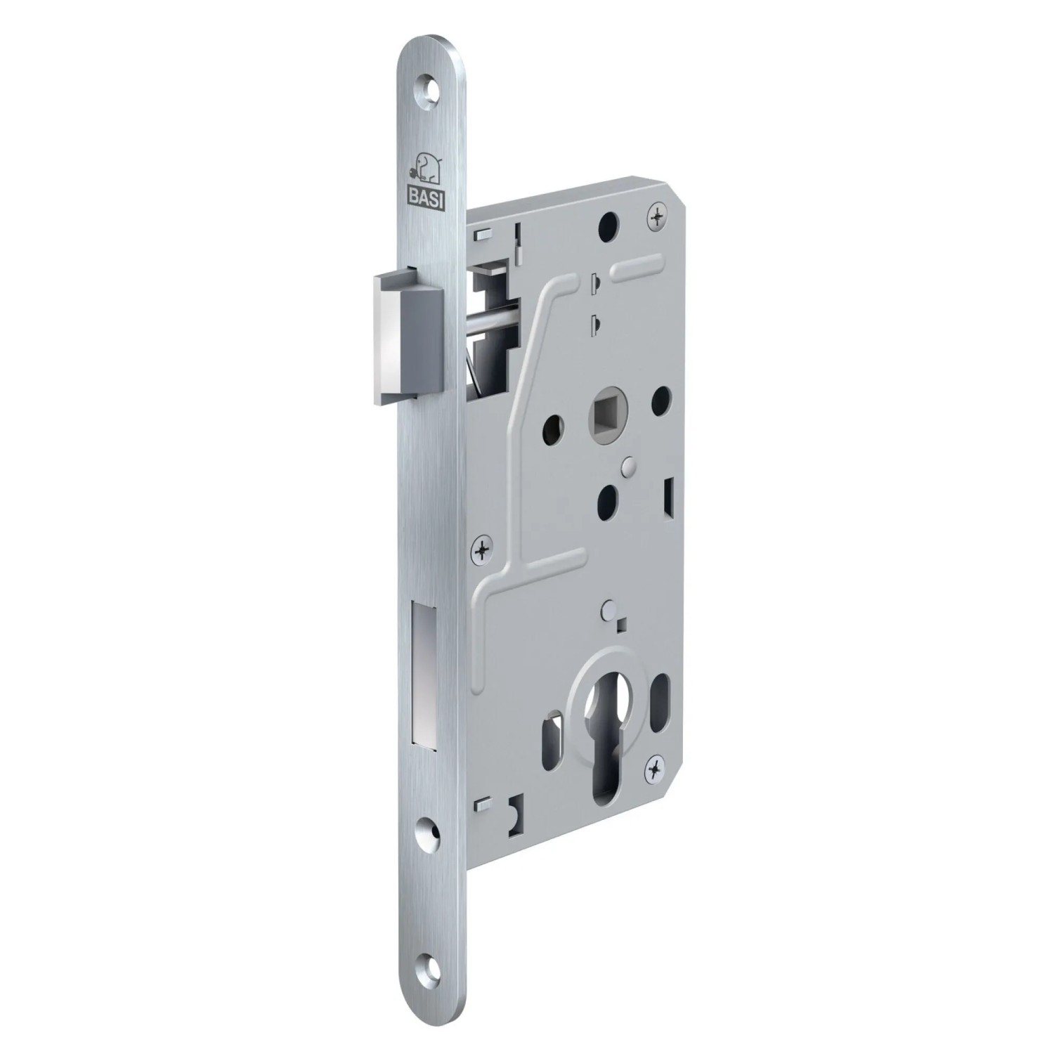 BASI Zimmertürschloss ES 928 PZW DIN Links Rundstulp 20 mm Edelstahl Falle Kunststoff Riegel Aluminium 9280-5528