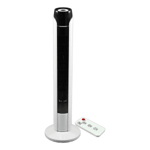 JUNG TVE23 Turmventilator, 90cm, weiß-schwarz, mit Fernbedienung. Schlanker Raumkühler für angenehme Luft.