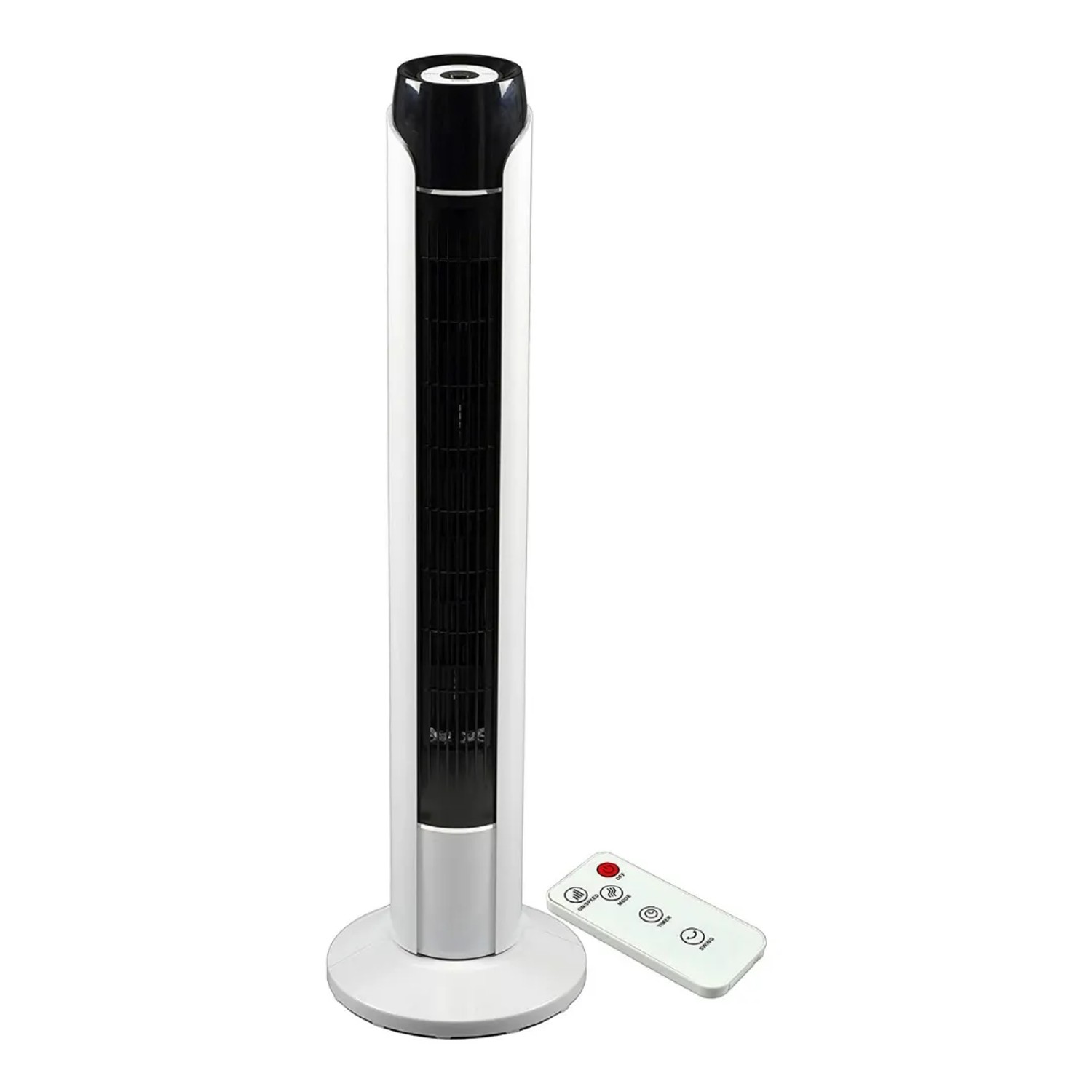 JUNG TVE23 Turmventilator 90cm Weiß Schwarz  45W mit Fernbedienung & LED Display 75° Oszillation Ventilator Raumkühler