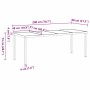 Maße des vidaXL Gartentisches: 200 cm lang, 80 cm breit, 73 cm hoch. Rechteckiger Esstisch.
