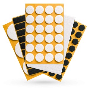 SOTECH Filzgleiter Set, 24 Stück, Ø22mm, selbstklebend, schwarz und weiß, für Möbel und Oberflächenschutz.