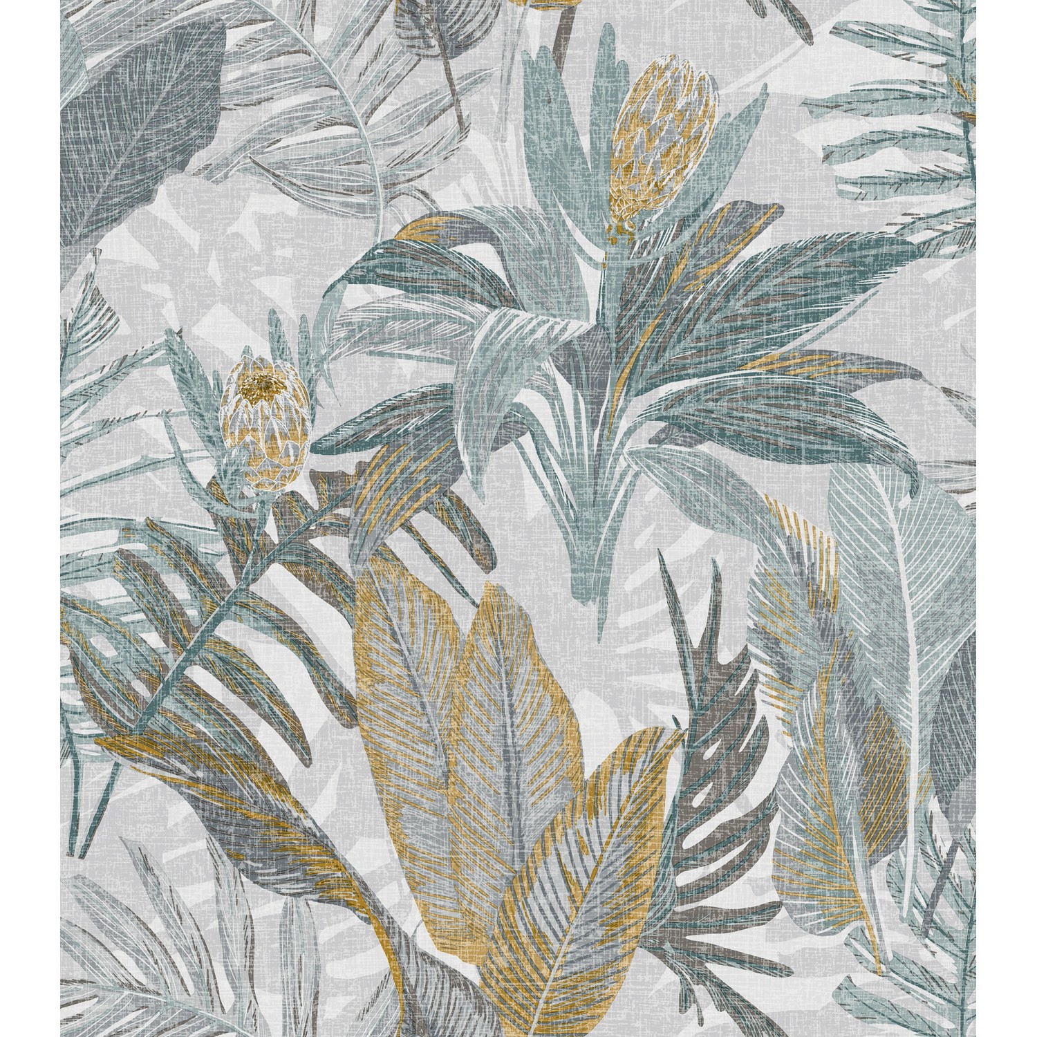Sanders & Sanders Tapete Blätter Graublau und Gelb 53 cm x 10 m günstig online kaufen