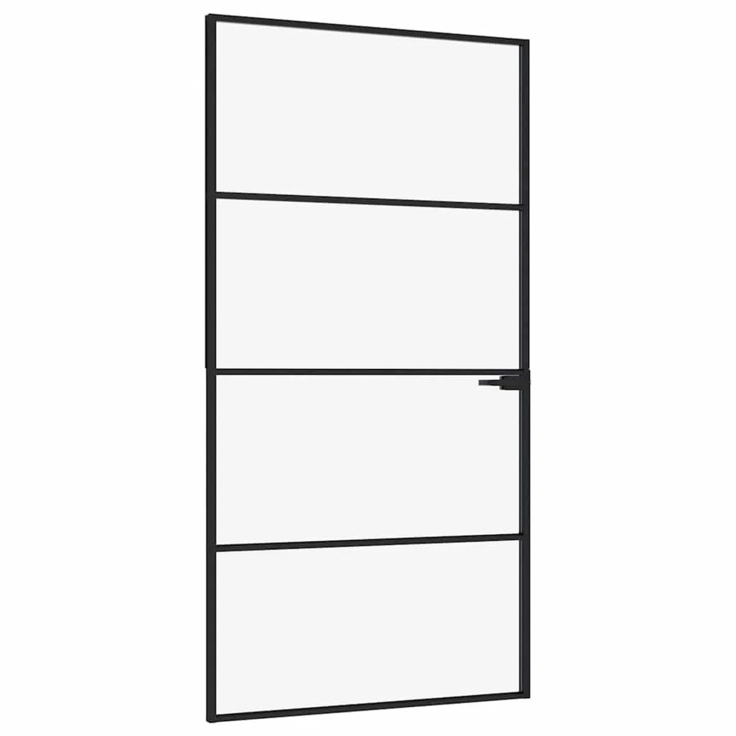 vidaXL Innentür Schwarz 102x201,5 cm Hartglas und Aluminium Schlank 153661