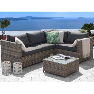 Beliani Lounge Set Grau 144x212x77